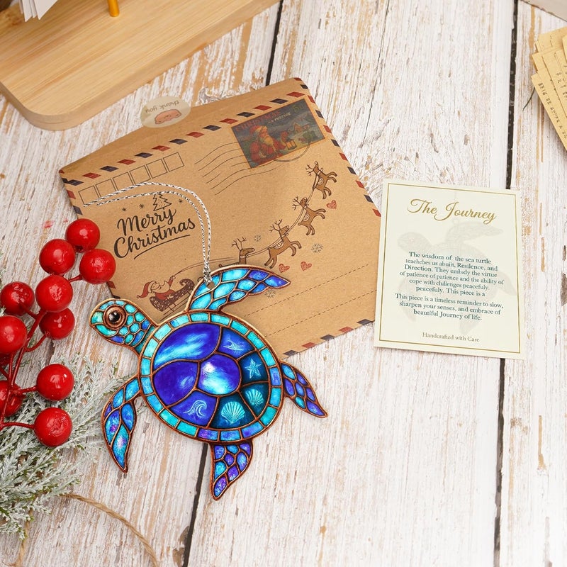 NELXI Sea Turtle Gifts for Women, Gifts for Turtle Lovers Ocean Inspired Ornament Featuring Vibrant Coastal Artwork Meaningful Keepsake Mother’s Day Birthday Beach Home Décor Spiritual Journey Accent - Image 3